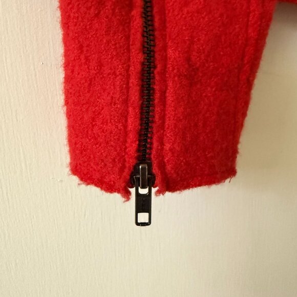 Tahari Red Wool Moto Blazer - Picture 3 of 3